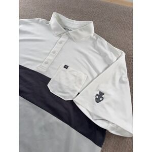 Matte Grey Polo Shirt Men XL Large Gray White Colorblock Active Performance Golf